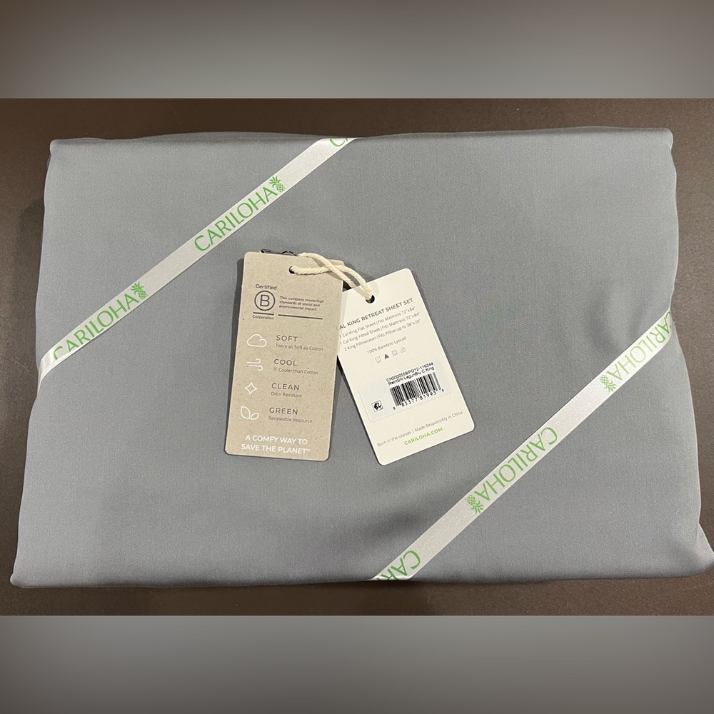 Cariloha Retreat Bamboo Sheet Set - Cal King Laguna Blue